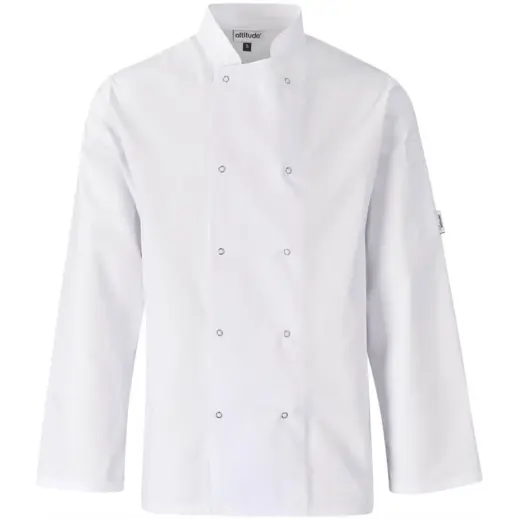 Unisex Long Sleeve Zest Chef Jacket White Front